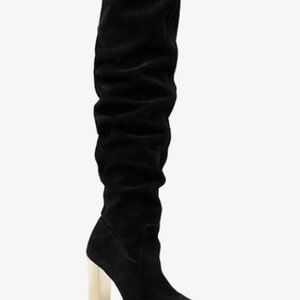 Black genuine suede. Never been worn. Over the knee black boot. Gorgeous